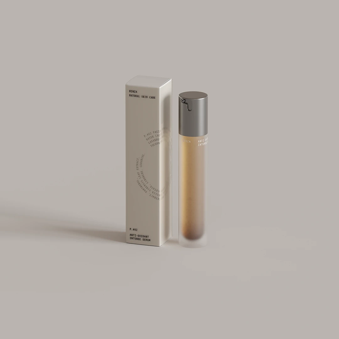 Render 3D. Packaging de Binza.