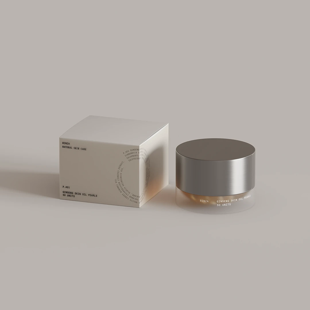 Render 3D. Packaging de Binza.