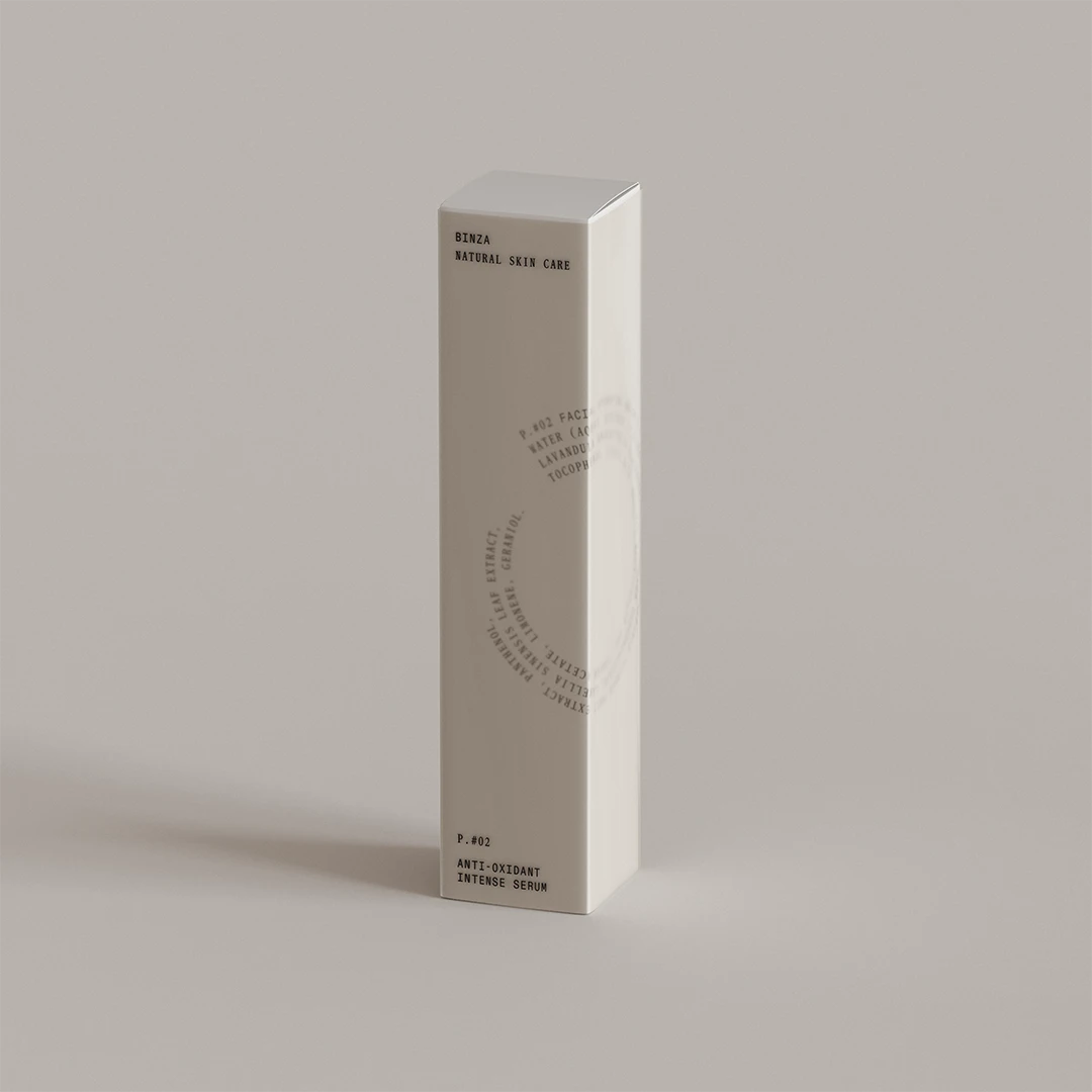 Render 3D. Packaging de Binza.