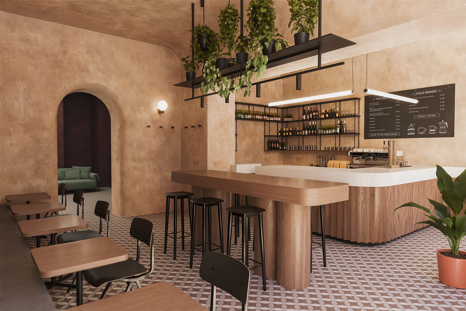 3D render. Restaurante Terra. 